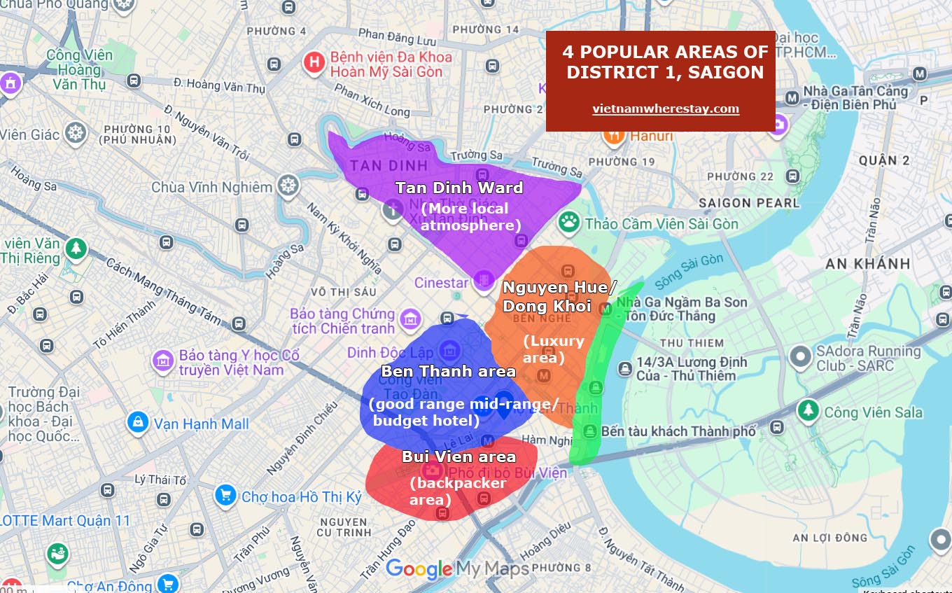 The 4 popular areas of district 1 HCMC