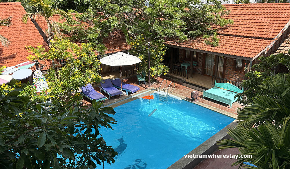 Swimming pool view from my room