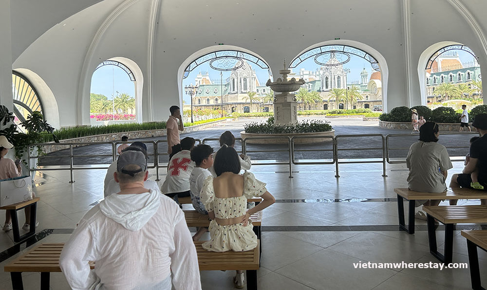 Waiting for buggy car transfer from cable car station to the room
