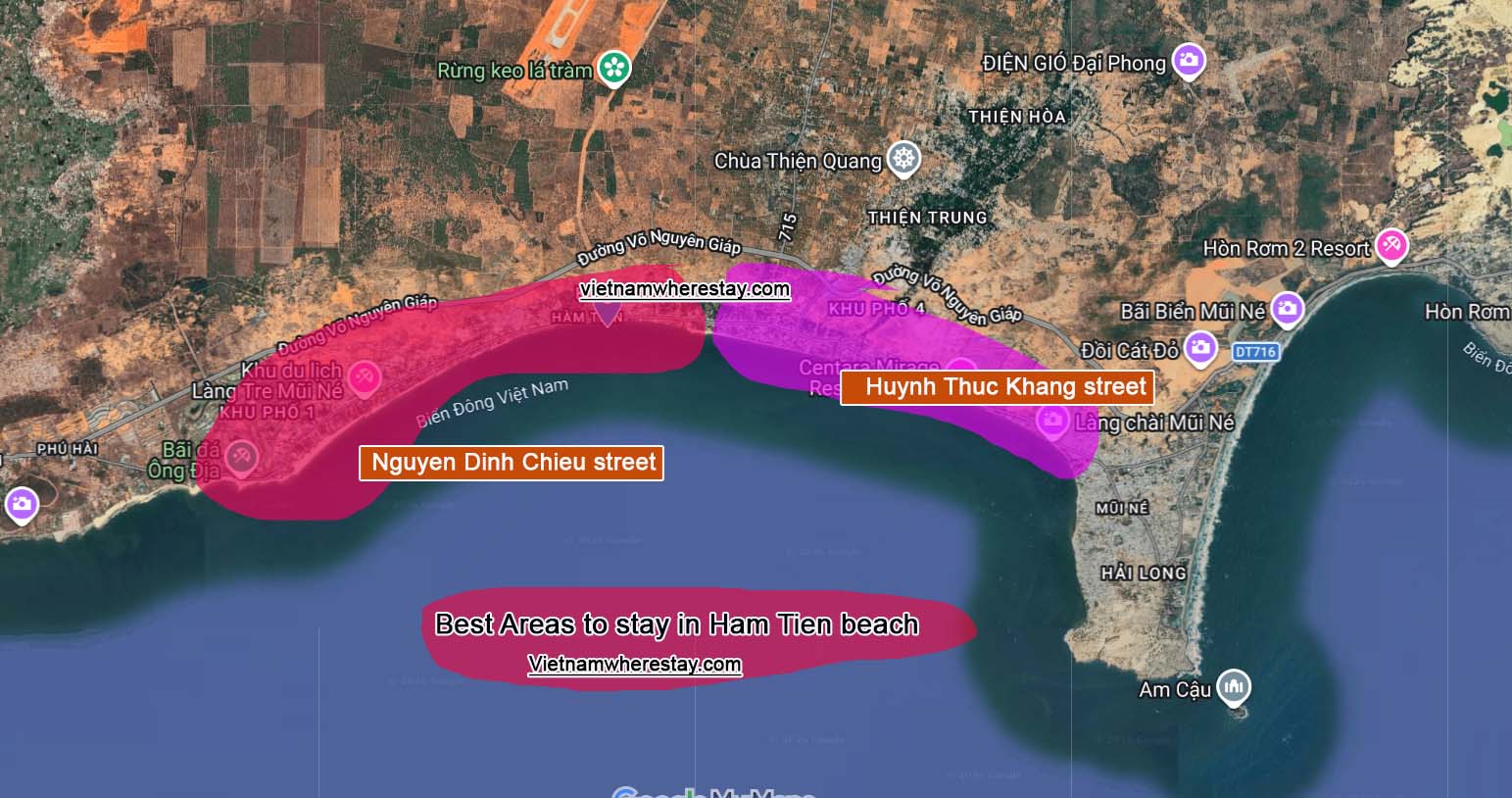 Where to stay in Ham Tien on map