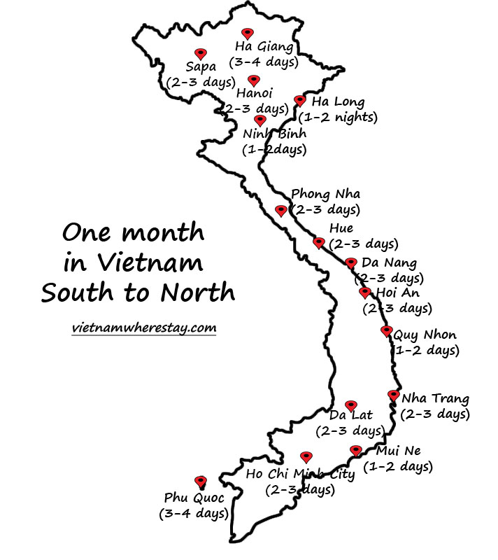 One month in Vietnam South to North Itinerary