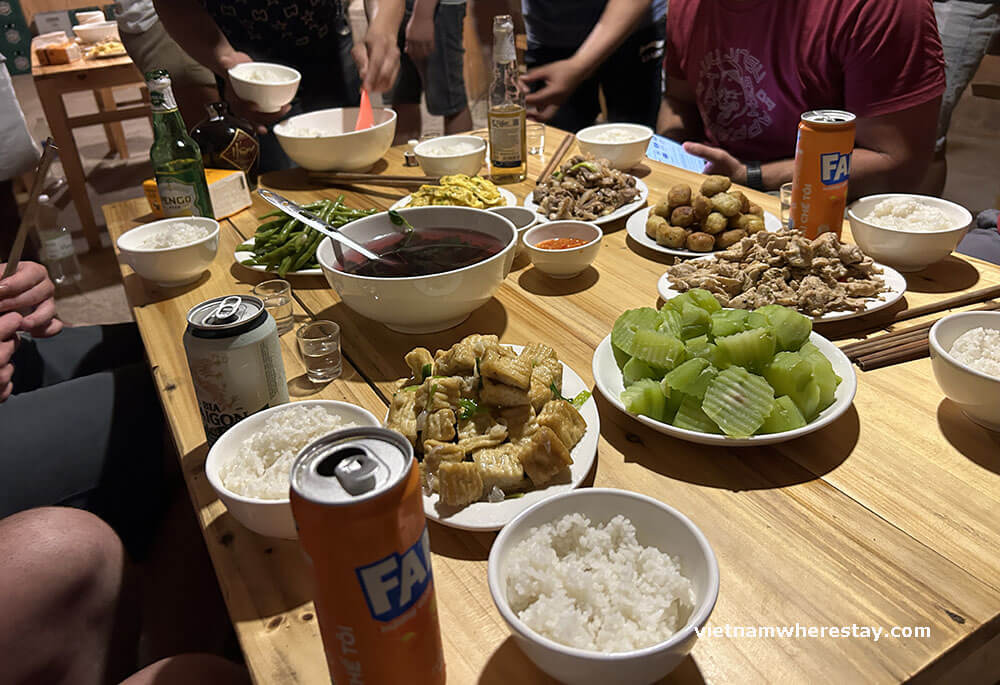 Dinner at hometstay in Nam Dam