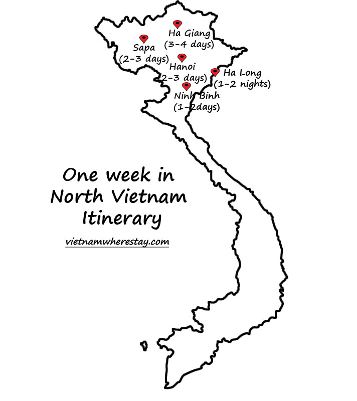 One week in North Vietnam Itinerary