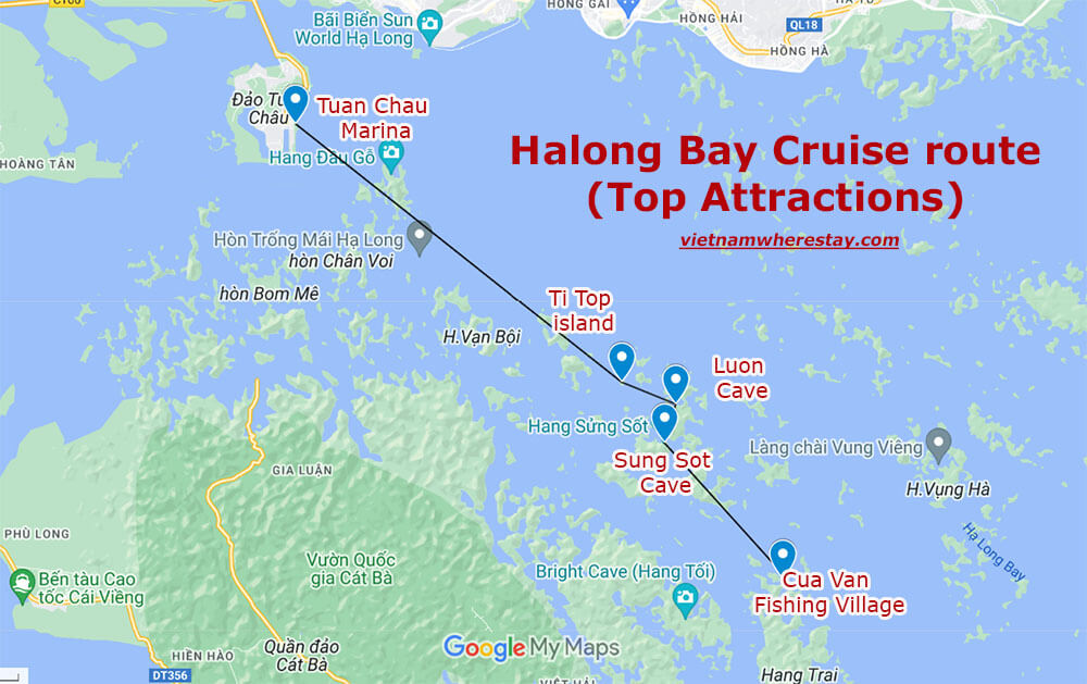 Halong Bay routes
