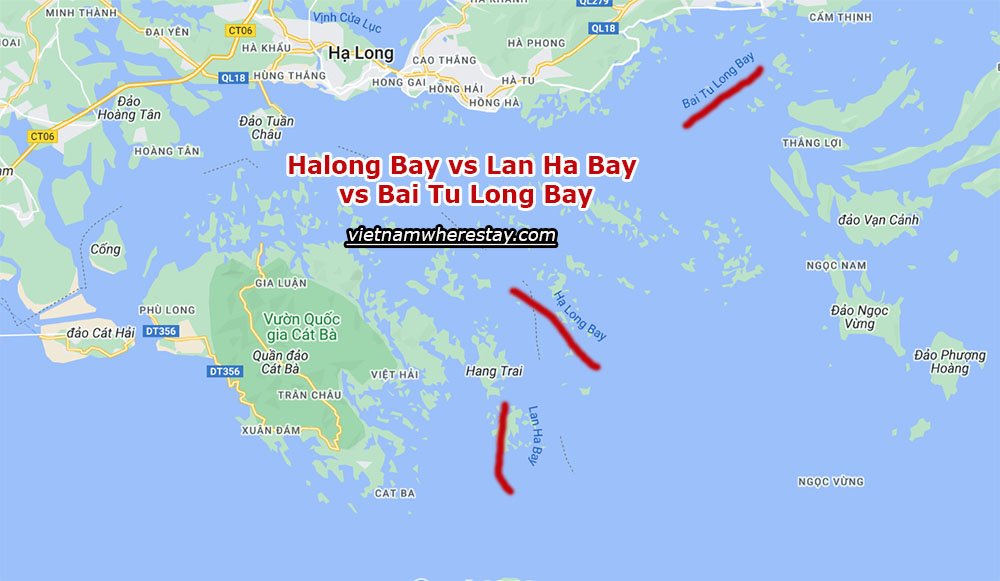 Halong Bay vs Lan Ha Bay vs Bai Tu Long Bay