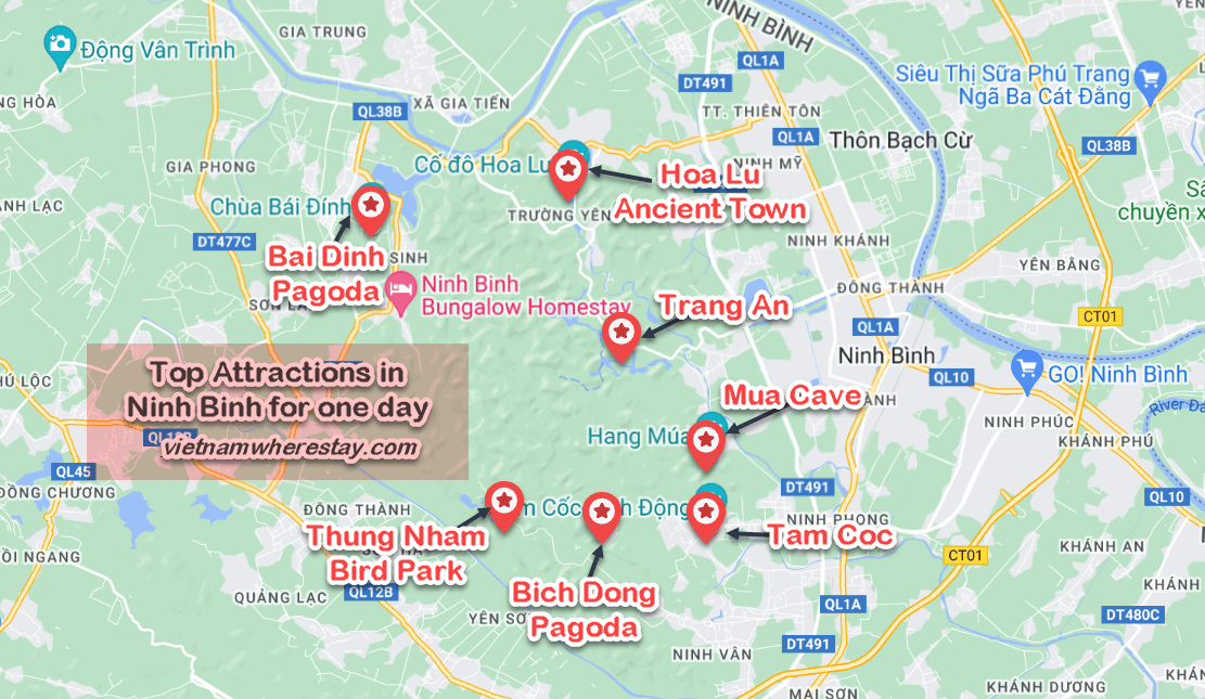 Top attractions in Ninh Binh for one day