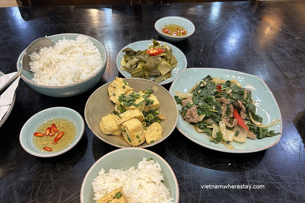 a traditional Vietnamese meal