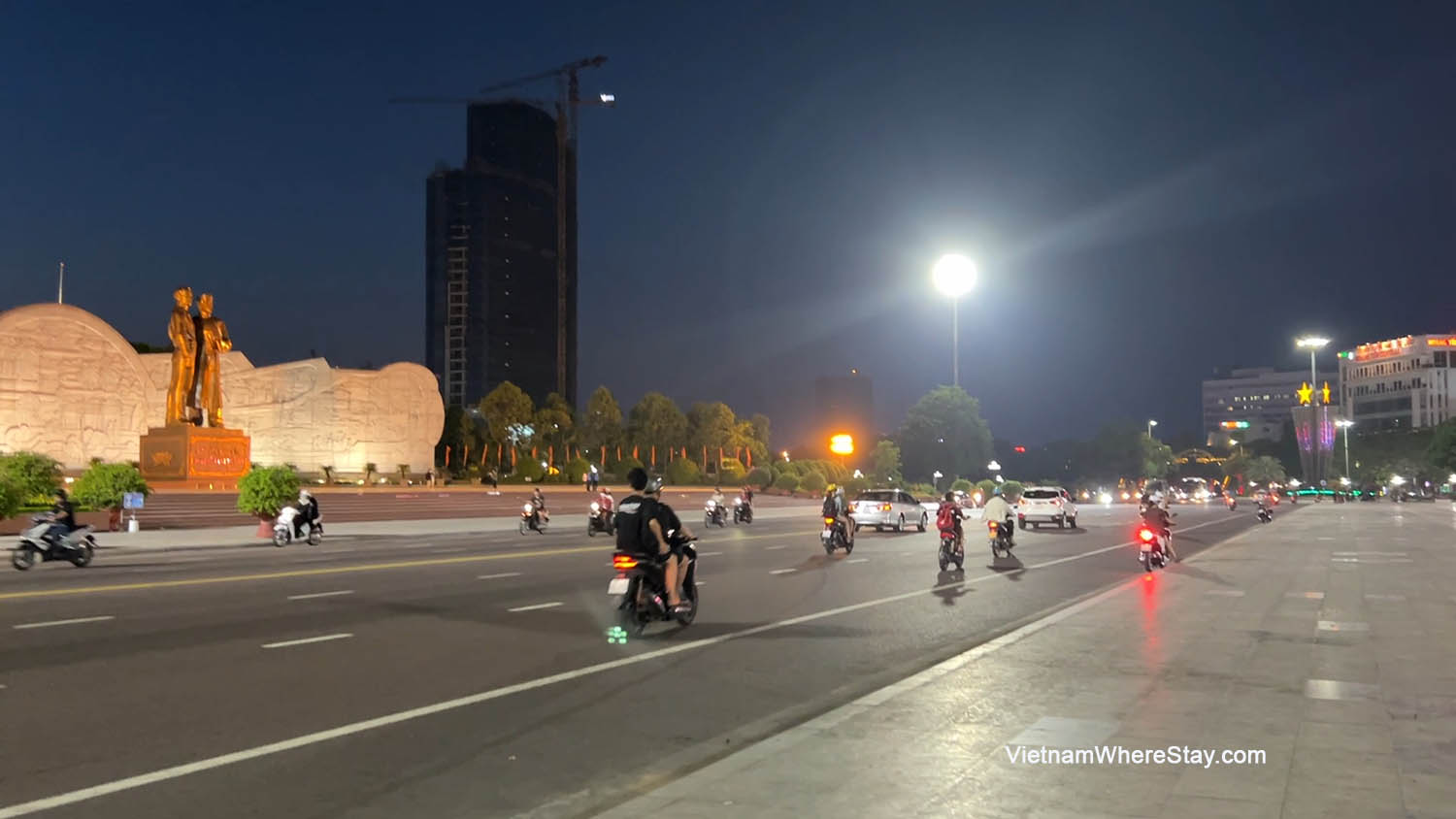 Main square Quy Nhon at night