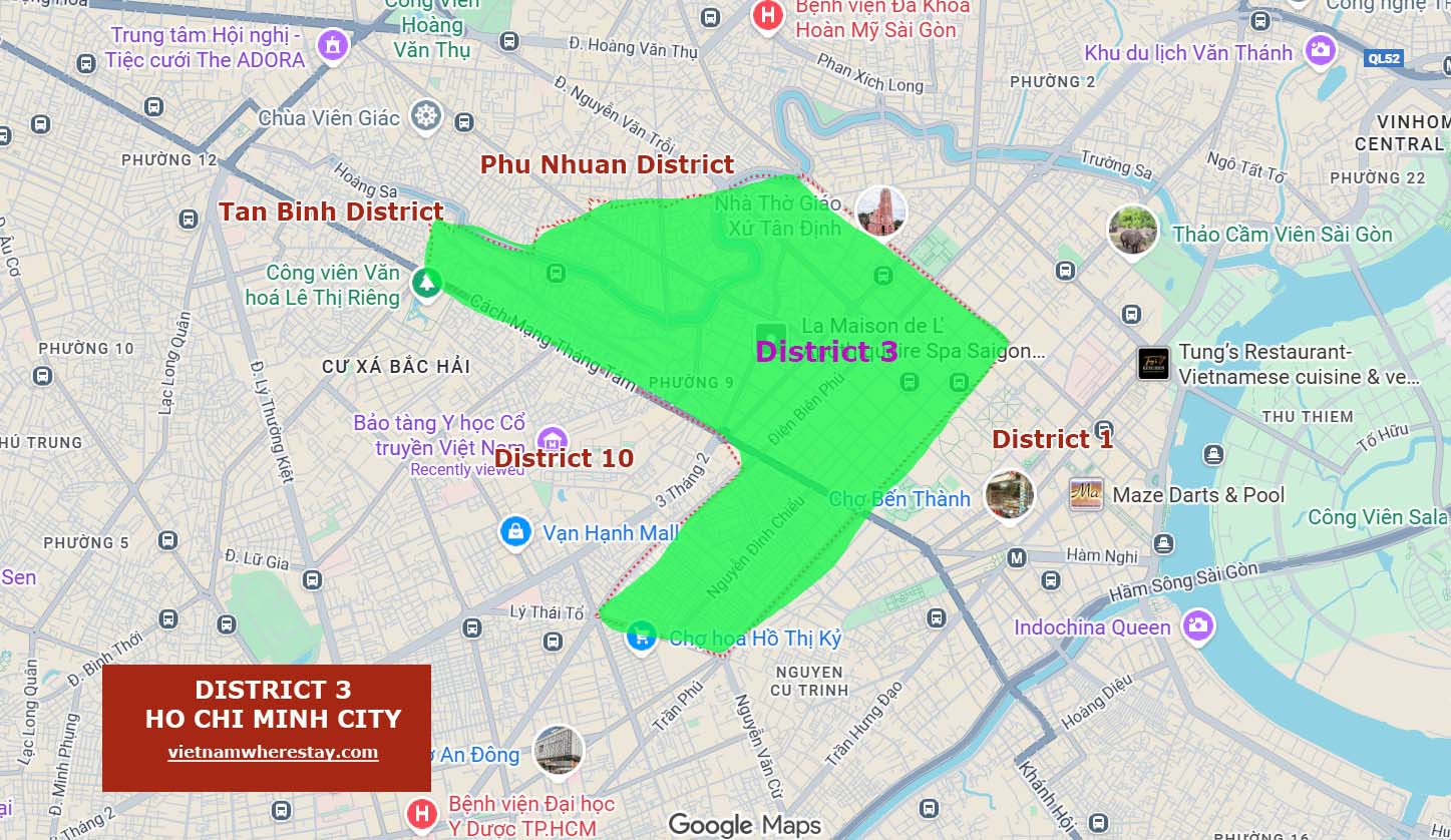 District 3 Ho Chi Minh City location on map
