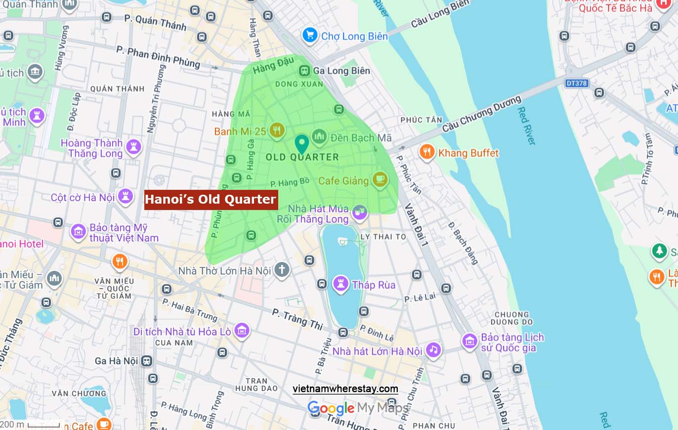 Hanoi Old Quarter location on map