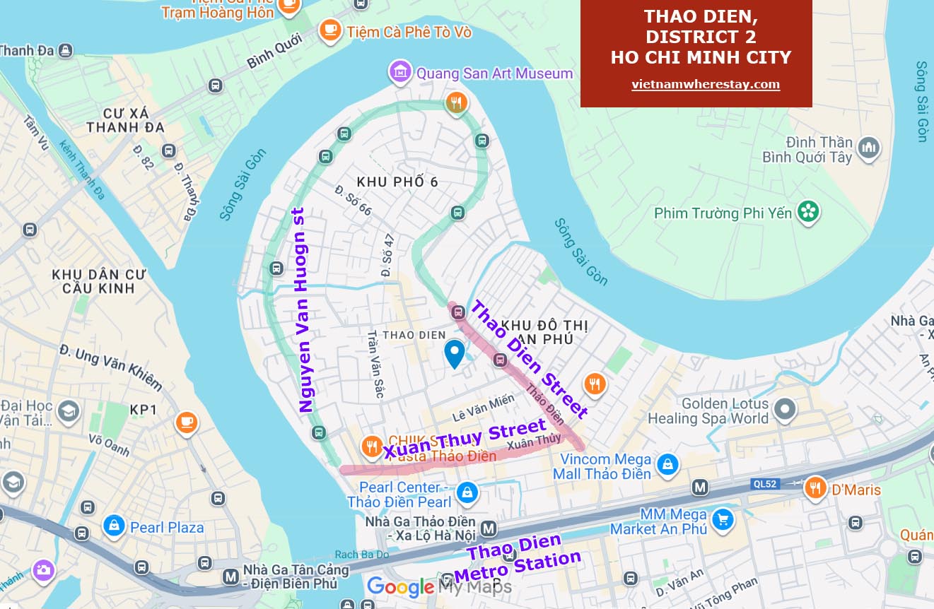 Thao Dien main areas on map