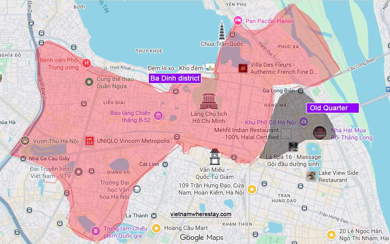 Ba Dinh district location on map