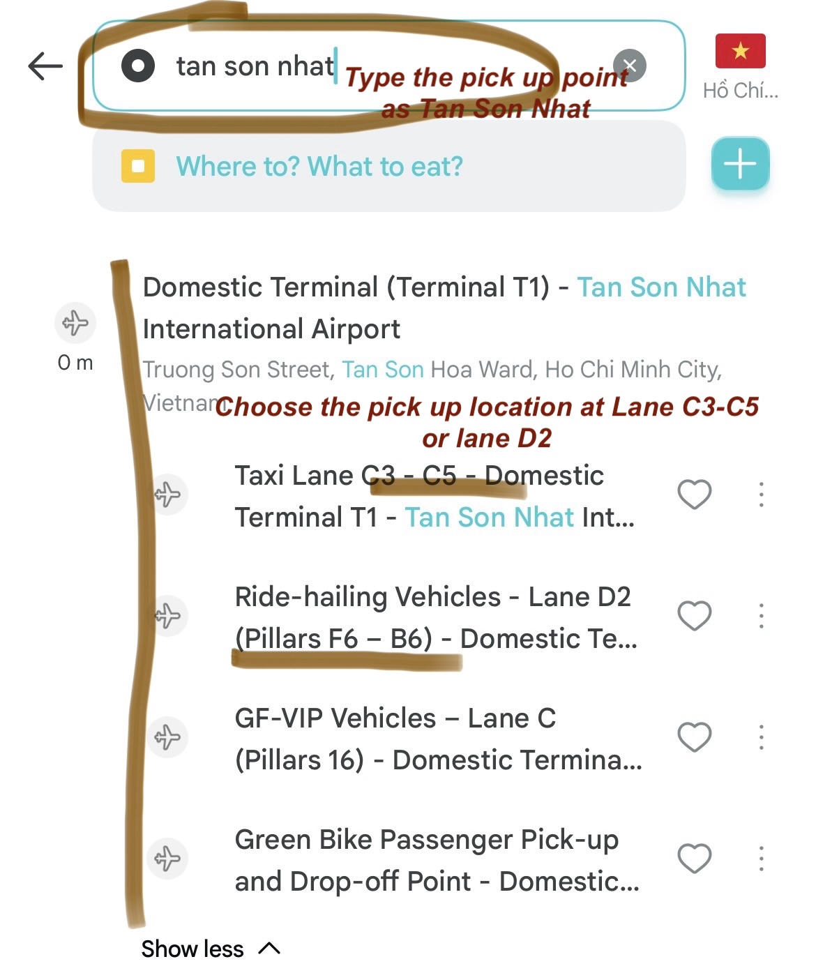 How to Choose GreenSM pick up point on Map at domestic terminal