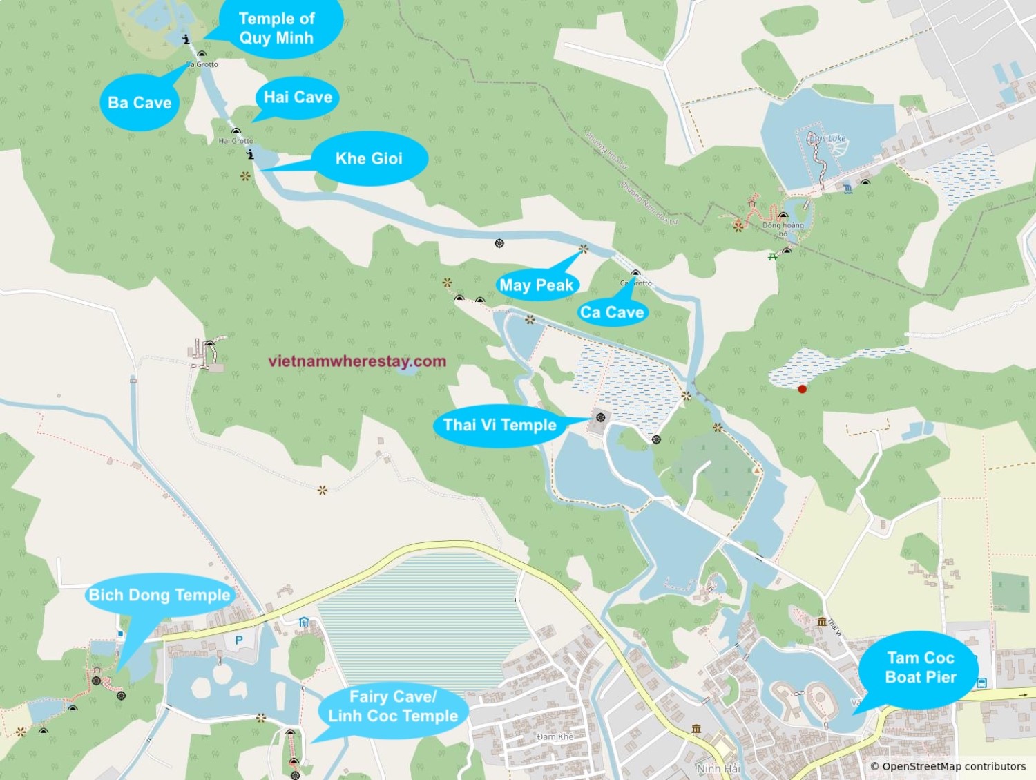 Map Tam Coc Boat Route