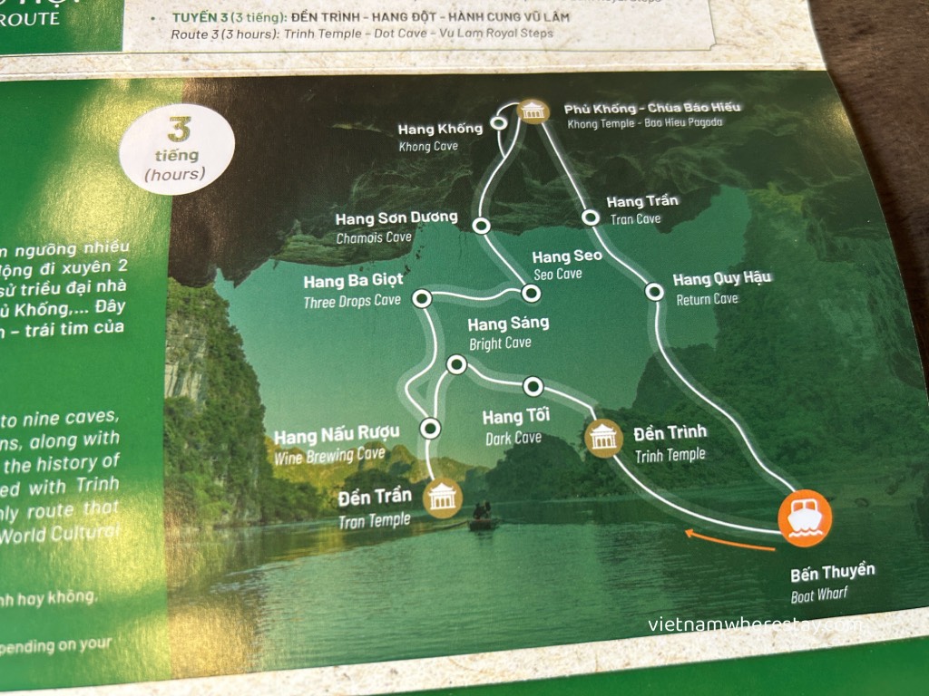 Route 1 Trang An Boat Map