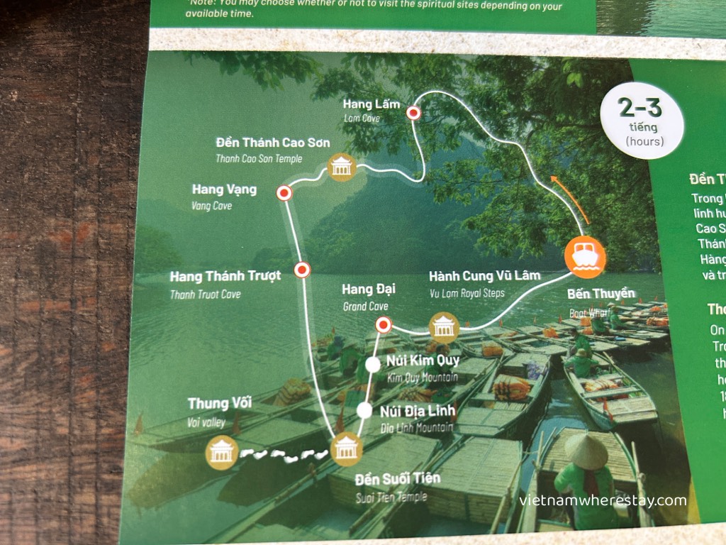 Route 2 Trang An Boat Map