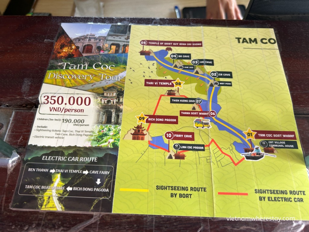 Tam Coc Boat Ride Combo Map