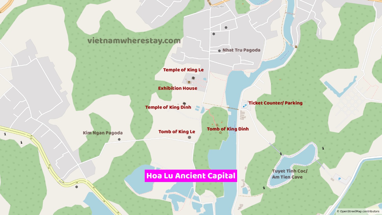 Hoa Lu Ancient Capital map