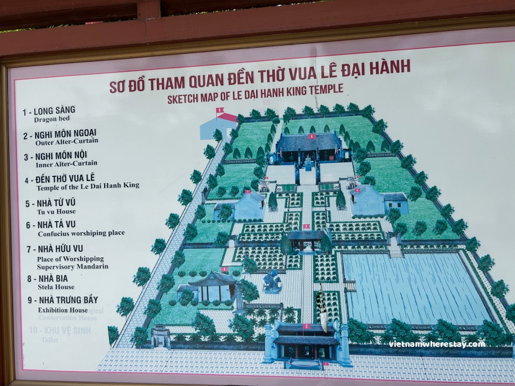 Map of King Le Dai Hanh temple